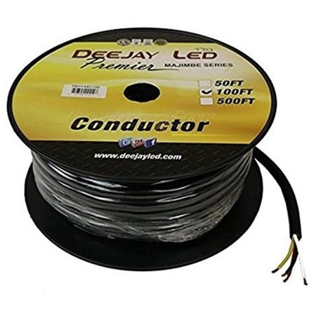 LED 100 ft. of Four Conductor 14 Gauge Cable in Black Flexible Casing DE566777
